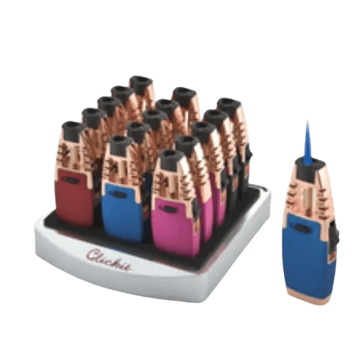Click it - SINGLE TORCH LIGHTER, MIXED COLOR
